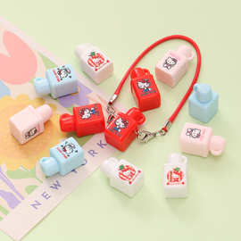 立体卡通猫咪水壶保温杯 diy奶油胶钥匙扣娃包挂饰树脂饰品潮玩具