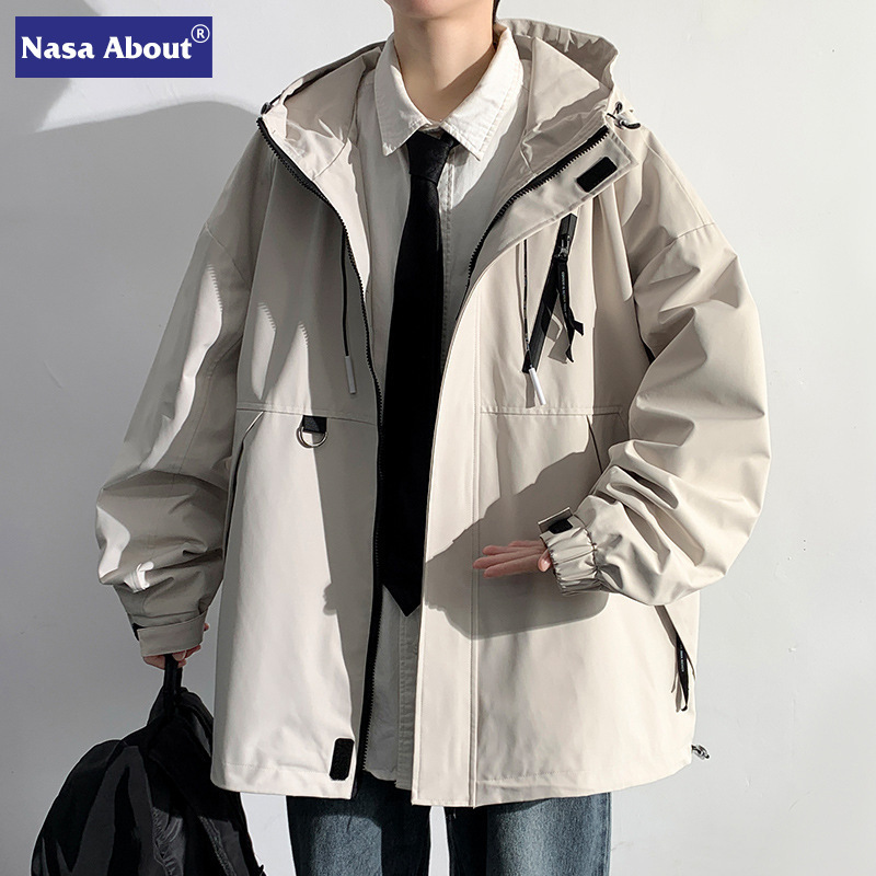 NASA's new autumn and winter windproof hooded casual jacket for teenagers, stylish jacket with hood for both men and women