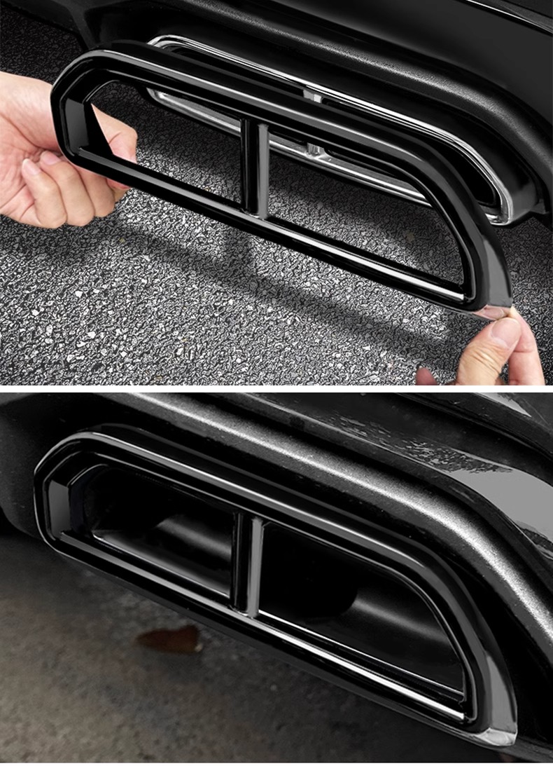Suitable for 21-24 Audi Q5L front bumper decorative trim, black warrior modification, fog light, rear bumper, exhaust tip, anti-collision strip