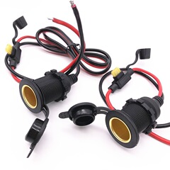 12v24vハイパワー自動車搭載バイク改造防水ねじ固定全銅シガレット器母座帯線テスト
