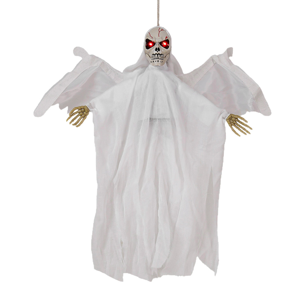 Halloween Hanging Ghost Tricky Toy Guión Matar murciélagos Flying Ghost Escena de terror Accesorios decorativos Calavera luminosa