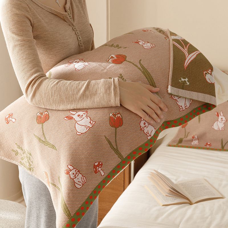 Super Absorbent Cartoon Pure Cotton Towel Color Weave Jacquard Four-Layer 100% Cotton Gauze Pillowcase Pillow Cover Towel