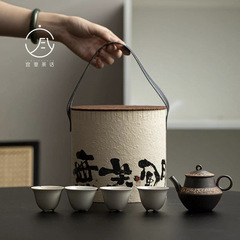宜室のお茶の話の古い岩の泥のティーポットの4杯の家庭用のお土産の茶器のセットの高級なギフトボックスの工夫の茶器