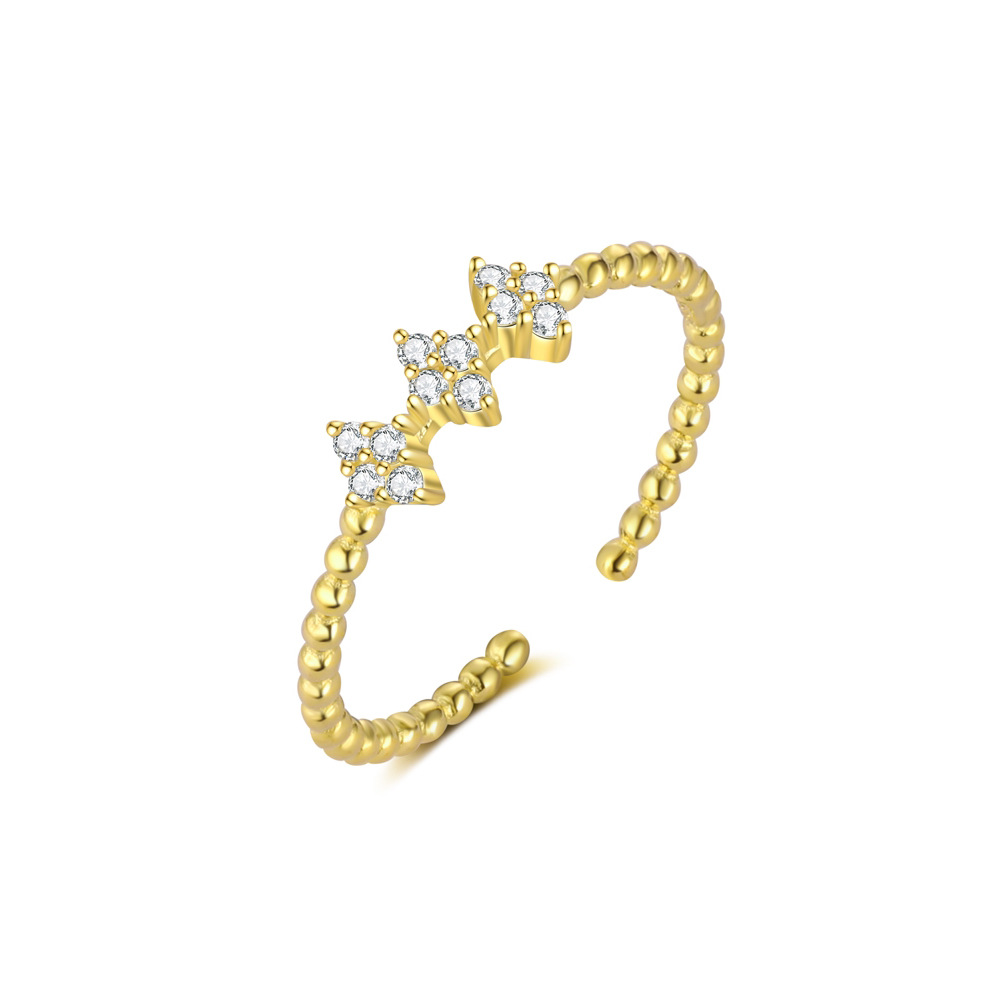 2g Weight Electroplated Gold Plating Process Open Rings, Rings Classification Adjustable Ring Size 1 Piece Quantity Date, Tea Party Occasion 925 Sterling Silver Material Geometric, Cross Pattern All Seasons Season Women's Gender Casual, Simple Style Style 1 Piece 925 Sterling Silver Geometric Cross Electroplated Open Rings Rings 9