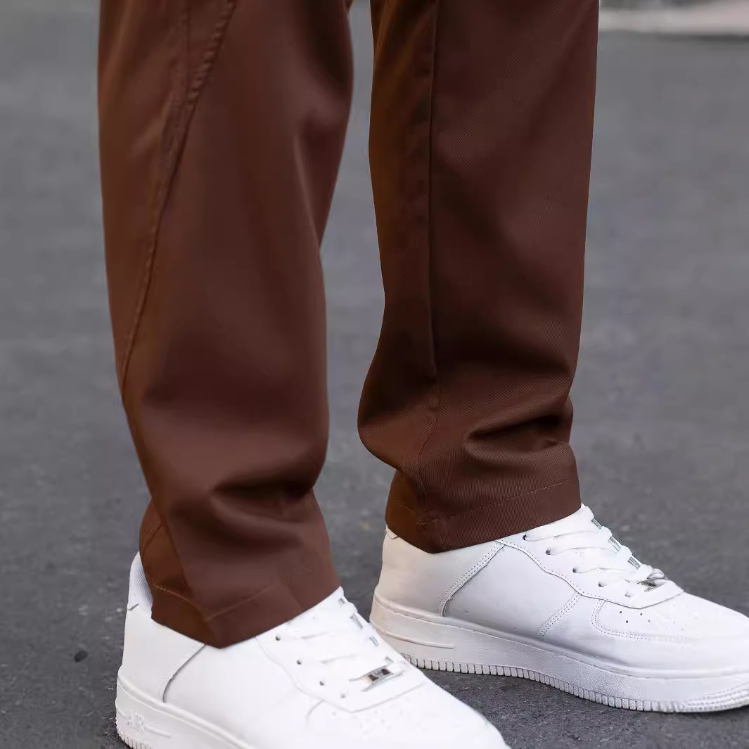 2026 Spring and Autumn Men's Solid Color Stitching Multi-Pocket Casual Workwear Trousers Thin Outdoor Casual