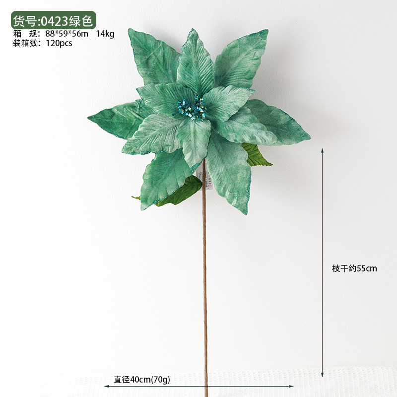 Buscando nuevos árboles de Navidad decoraciones de flores de Navidad 40cm super grande de alta calidad teñido de flores simuladas arreglos de flores de Navidad