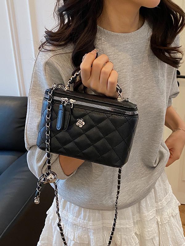 Caviar pequeña fragancia cadena de rombos bolsa cuadrada pequeña mujer 2025 nuevo bolso bandolera popular de alta gama de todos los partidos