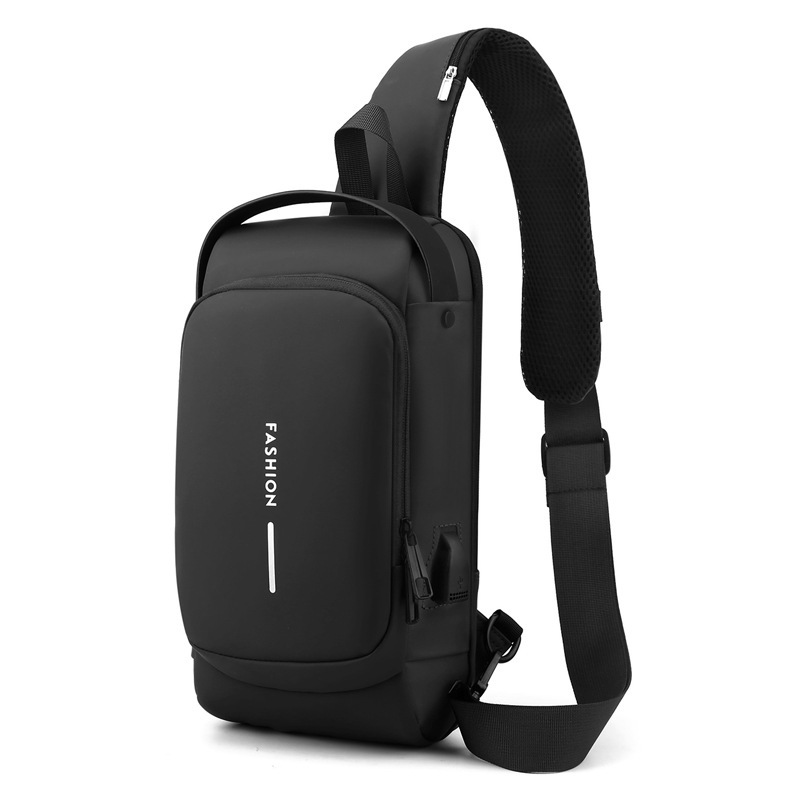 Bolso de los hombres hombro multifuncional crossbody bolsa contraseña cerradura deportes motocicleta bolsa impermeable USB carga Puerto antirrobo bolsa de pecho