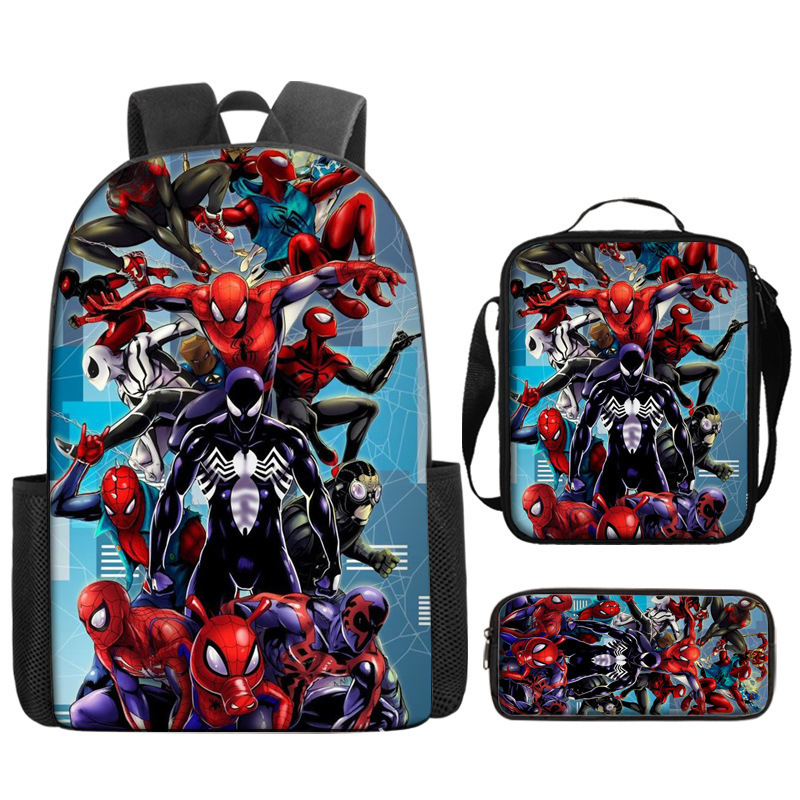 Cross-border nuevo Marvel Spider-Man mochila de estudiantes de primaria y secundaria mochila de dibujos animados de gran capacidad mochila de almuerzo
