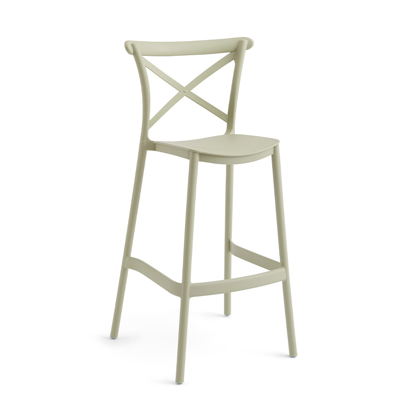 Silla de bar de plástico nórdico silla de bar respaldada silla de té de leche silla de comedor de pies altos casuales silla de mesa Amazon