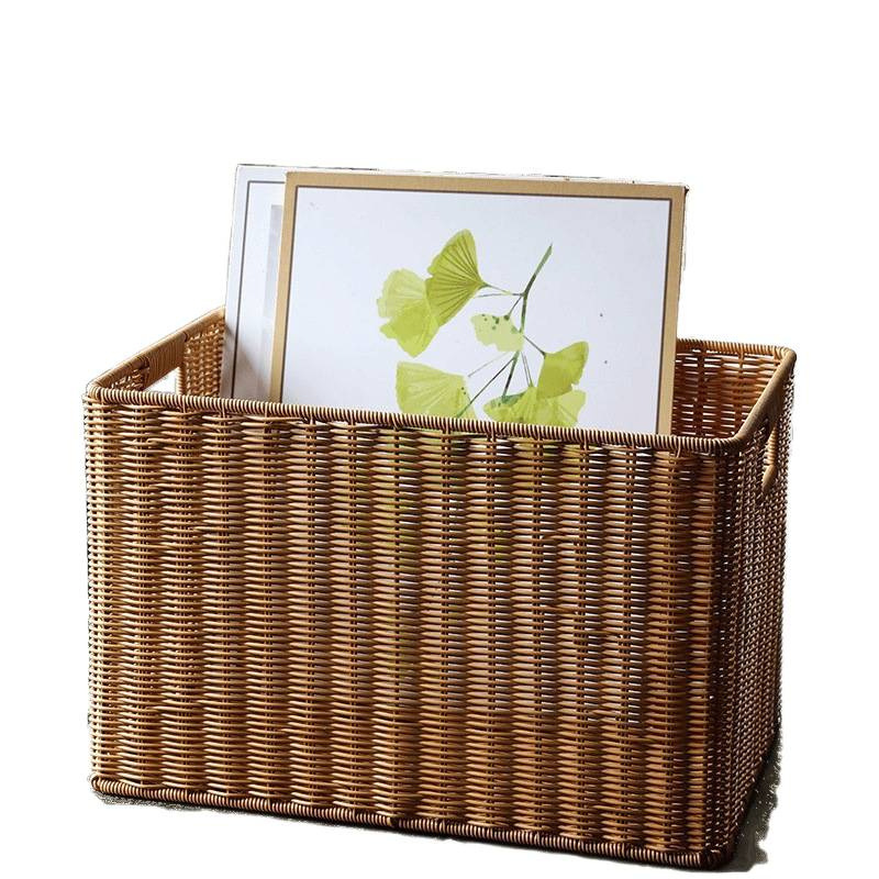 Handwoven Rattan Storage Basket With Lid And Inner Fabric Lining_voghion.com