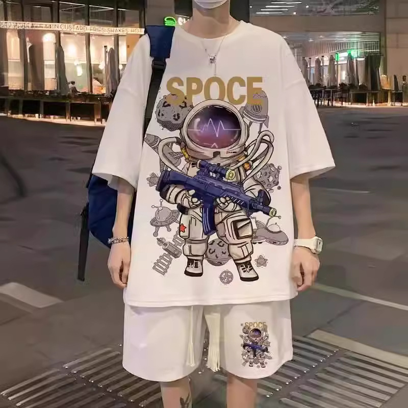 Hiphop Casual SPORTS Suit Men is Summer Tend and Brand INS FAT