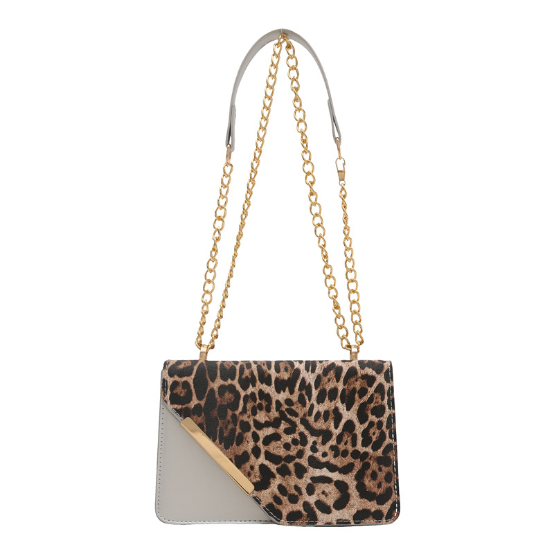 2024 invierno nuevo nicho diseño leopardo bolso de hombro de moda simple bolso de brazo cadenas mochila personalidad