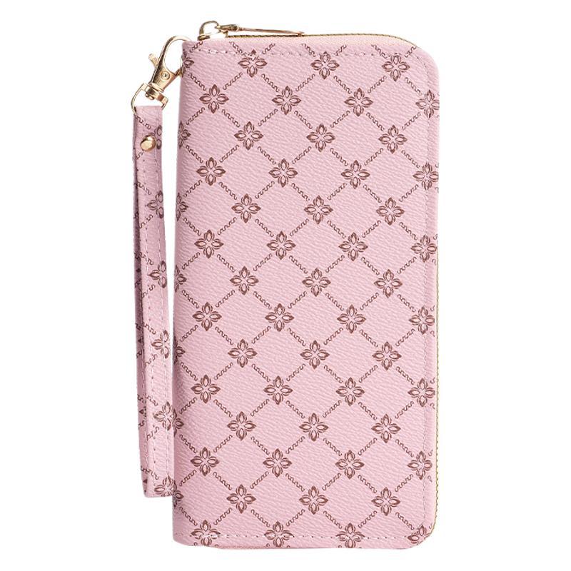 Portafoglio lungo da donna con cerniera, stile coreano, borsa per telefono, grande capacità, borsa alla moda per la mamma con clip per monete_voghion.com