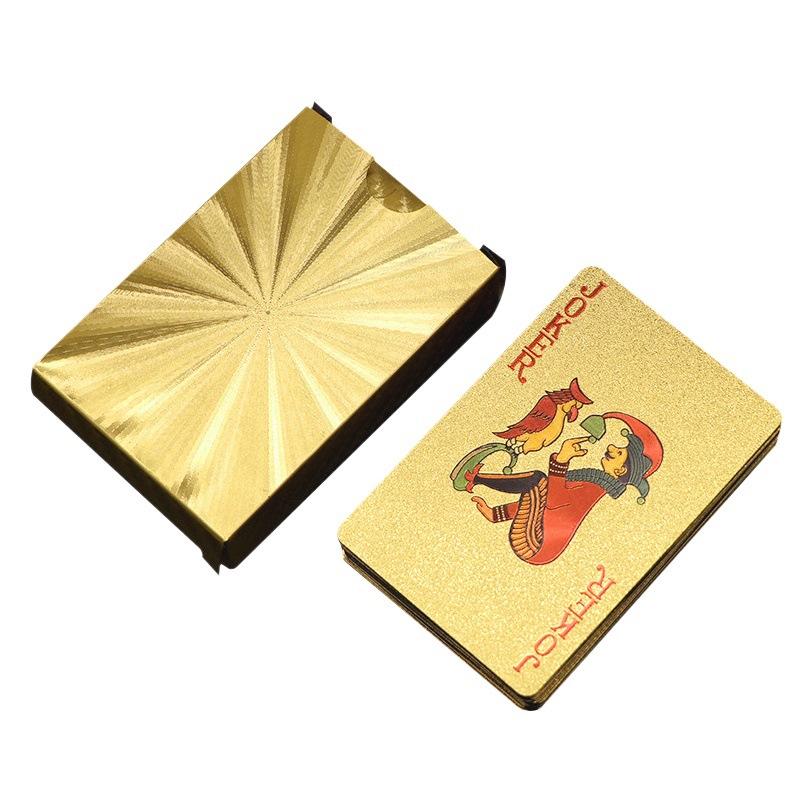 Tarjetas de juego de oro póker de plástico de PVC impermeable tarjetas de juego de oro dólar de oro euro