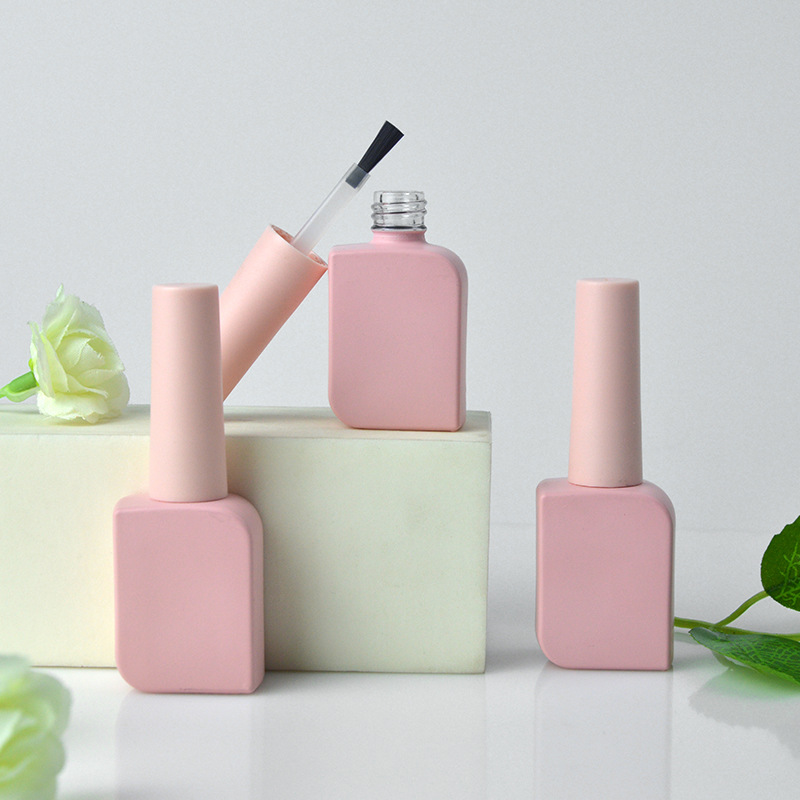 Best-selling 11ml pink, white, and black empty nail gel bottle with pink nail polish lid empty bottle