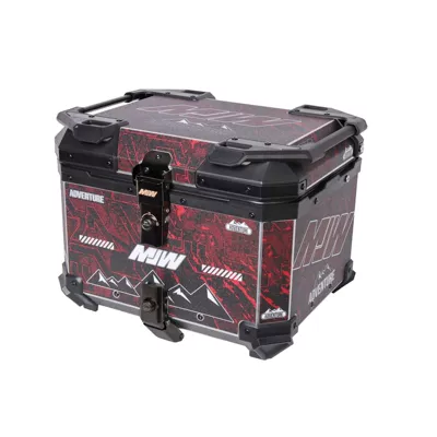 45L classic red decal: Motorcycle trunk