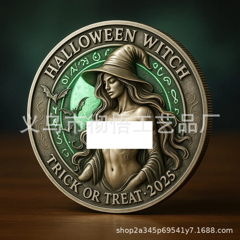 跨境Halloween Witch Challenge Coin万圣节女巫挑战硬币|undefined