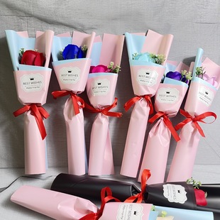Factory wholesale soap flower three or eight Queen's Day rose bouquet creative romantic stationery shop teacher's day gift wholesale