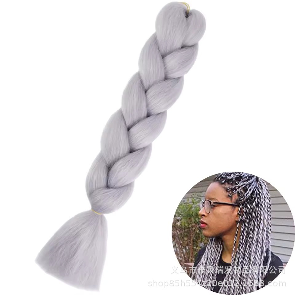 Xuchang pelucas al por mayor seda de alta temperatura teñido africano gran trenza jumbobraid fibra química colorida trenza sucia venta caliente
