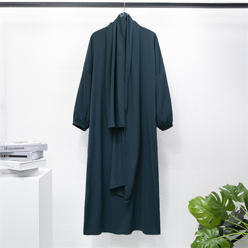 Aliexpress Amazon Hot-Selling Solid Color Hijab Dress Robe Hot-Selling Robe