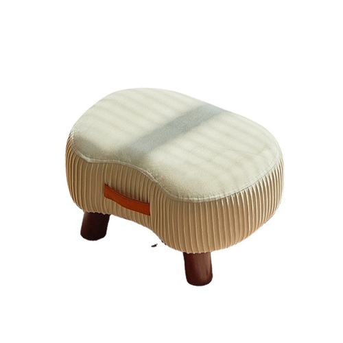 Nordic-style Affordable Luxury Shoe Bench for Home Use: Compact Entryway Stool for Putting on Shoes, Low Coffee Table Stool, Fabric Upholstered Footrest Puff