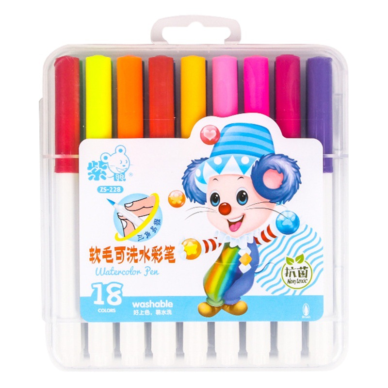 Rotuladores de acuarela lavables de cerdas suaves para dibujo artístico infantil, juego de rotuladores de colores 12/24/36/48 colores, rotuladores de acuarela para niños.