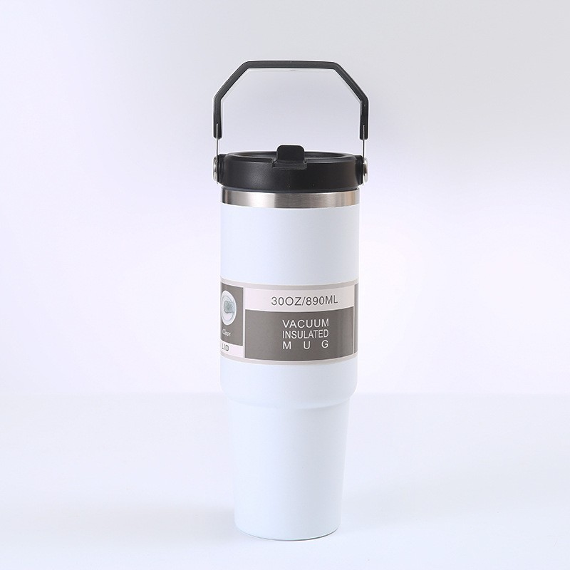 Explosión transfronteriza gradiente 30oz taza de automóvil portátil de gran capacidad con paja 304 taza de aislamiento al vacío de acero inoxidable