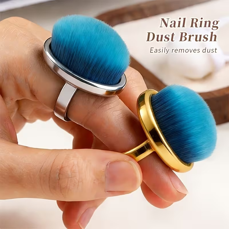 Cross-border ring-shaped nail dust brush, quick-dusting soft-bristled cleaning brush for nail preparation, nail art tool Cross-border ring-shaped nail dust brush, quick-dusting soft-bristled cleaning brush for nail preparation, nail art tool
