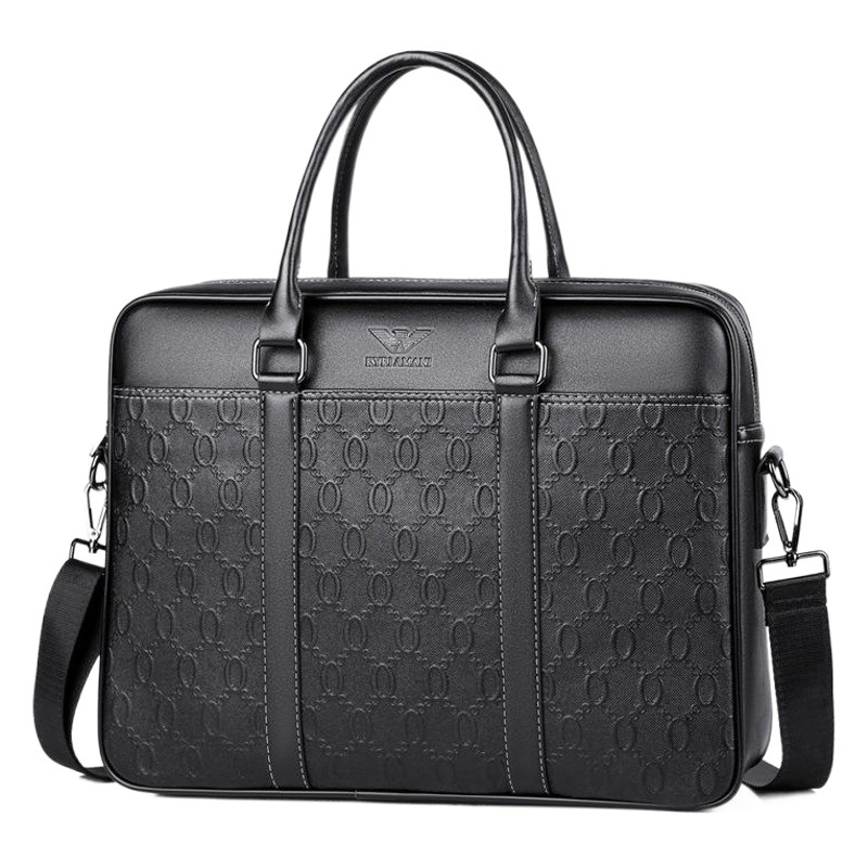 Men's bag handbag men's casual briefcase business shoulder messenger bag cowhide retro computer bag file bag