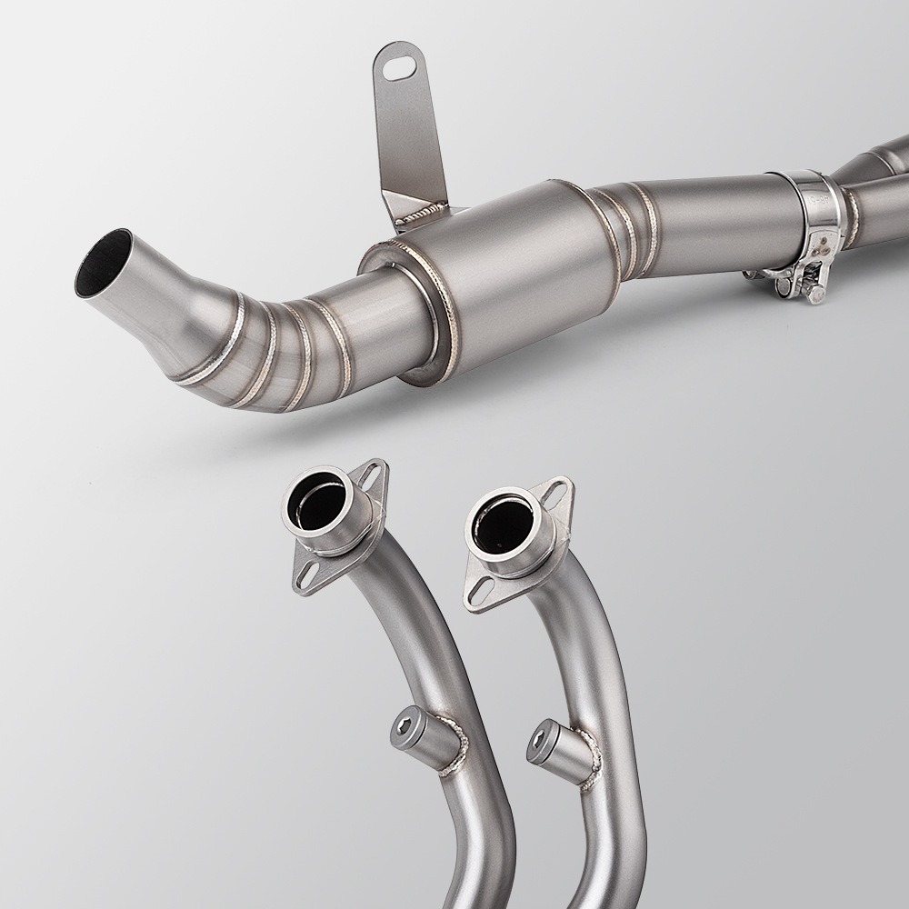 Motorcycle Kaiyue 321R Exhaust Pipe with Drum Front Section Stainless Steel High Temperature Resistant End Section Non-destructive Installation