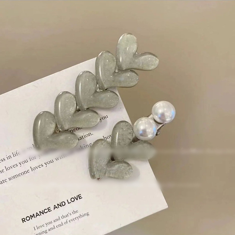 爱心边夹-浅灰(1对)