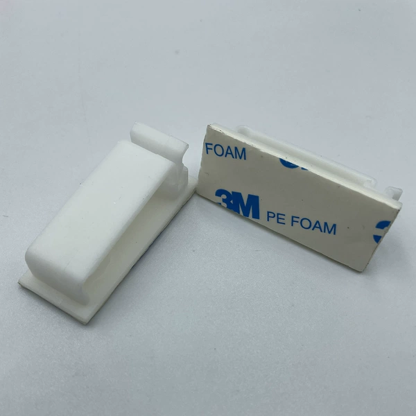 White, rectangular, adhesive