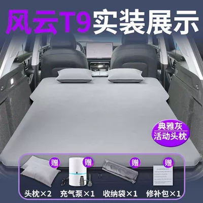 Chery Fengyun T9 Car Vehicle-mounted inflatable bed - chery-fengyun-t9-exclusively-for-fengyun-t9-elegant-gray-two-headrests-comes-with-a-dual-purpose-air-pump