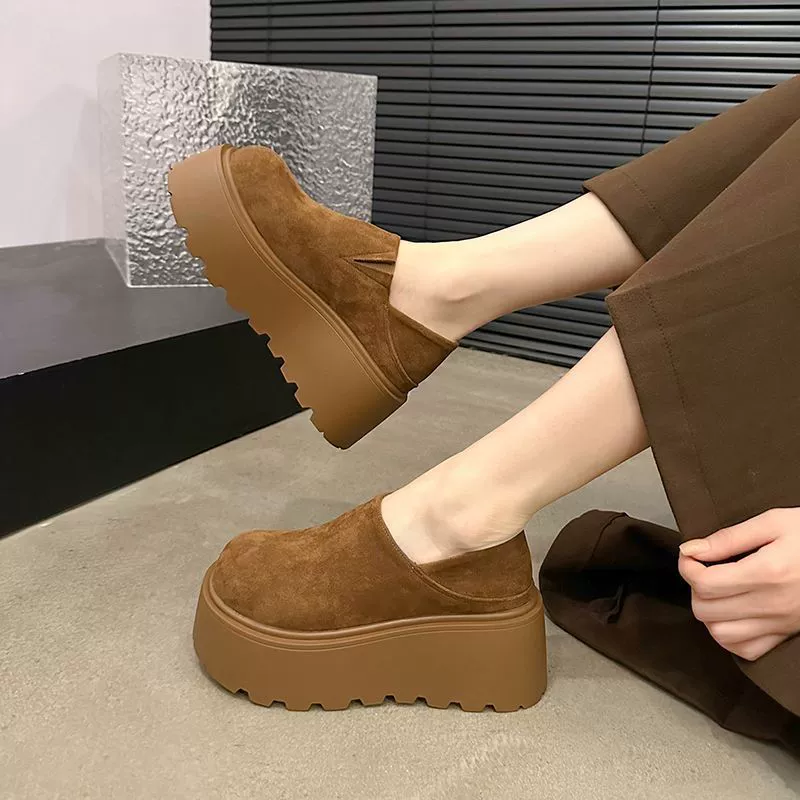 Толстые каблуки увеличены, маленькие ботинки Lefu, женщины 2024 осень новая европейская станция с толстой подошной английским ветром, бэккенские туфли