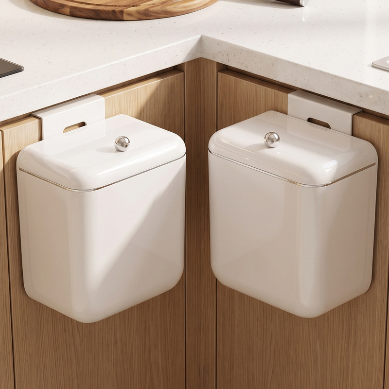 Kitchen trash can, household use, no need to bend over, 2026 new model, stylish design, large capacity, with lid, for bathroom use Kitchen trash can, household use, no need to bend over, 2026 new model, stylish design, large capacity, with lid, for bathroom use