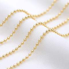 New Han Style 14K Gold-Plated Colorfast 2mm Bead Chain for DIY Bracelet and Necklace Making