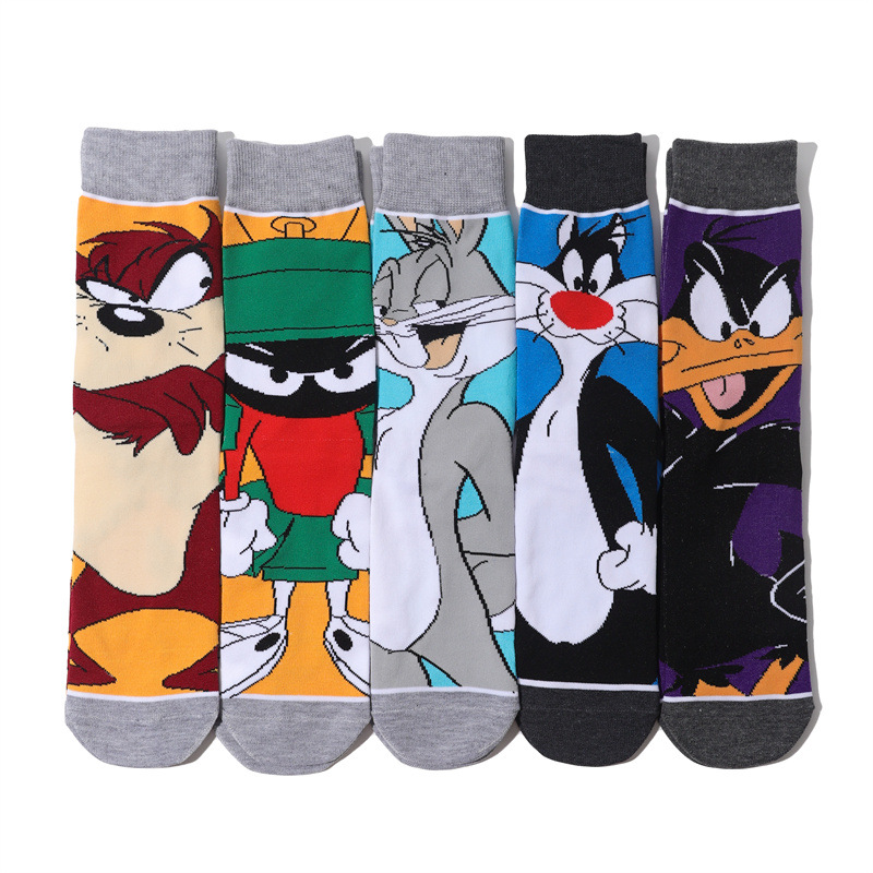 Wholesale Trendy Men'S Cotton Cartoon Tube Socks Stockists Women'S Animation Personalized Socks-5Prs 15 Hmqviviiynsayin8Wuaft9+D3/B+Jvcknbcc