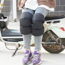 冬季骑行中款加厚可调节羽绒护膝短款摩托车护膝防寒保暖护膝