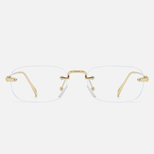 无框金属眼镜框新款时尚韩版男女款网红方文艺金属平光镜防蓝光