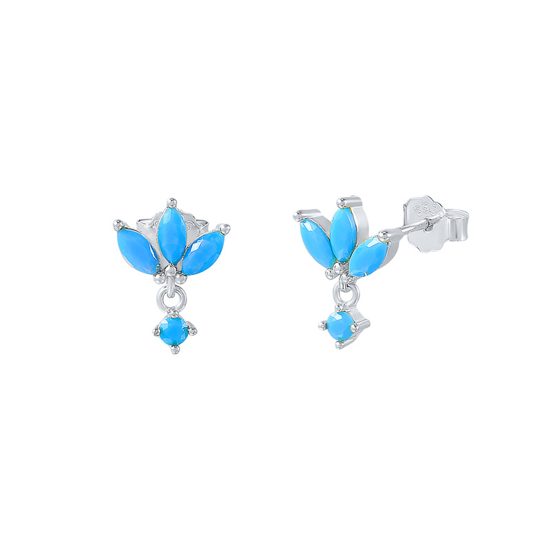 Simple Style Geometric Sterling Silver Inlay Zircon Ear Studs 1 Pair display picture 10