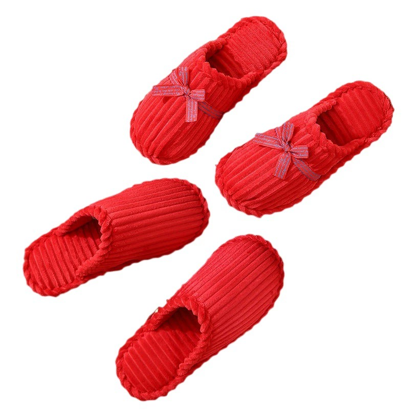 Свадебные тапочки Женские Свадебные праздничные красные Приданные Пара жениха и невесты Свадебные домашние Нескользящие тапочки для пар