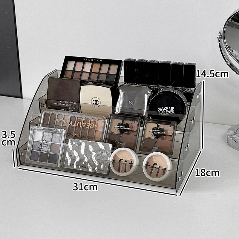 Cosméticos acrílicos capa de almacenamiento estante de exhibición lápiz labial caja de sombra de ojos estante de almacenamiento multicapa transparente para productos de cuidado de la piel image 8