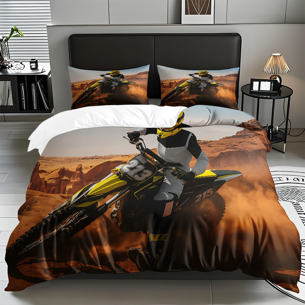 TEMU / JIT hogar transfronterizo motocicleta cool transpirable impresión digital colcha colcha