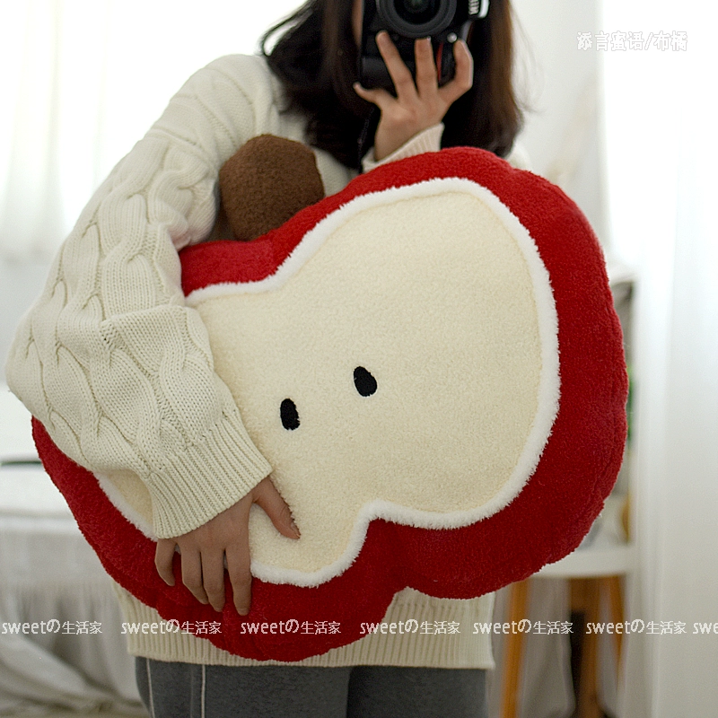 Apple, cute plush pillow at lunchtime, sofa for bed, Birthday gift