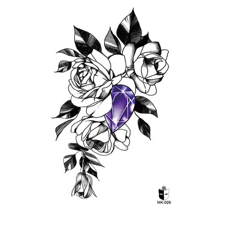 Animal blanco y negro desechable pegatinas de tatuaje belleza pegatinas de tatuaje moda estética patrón de personalidad dama pegatinas de tatuaje