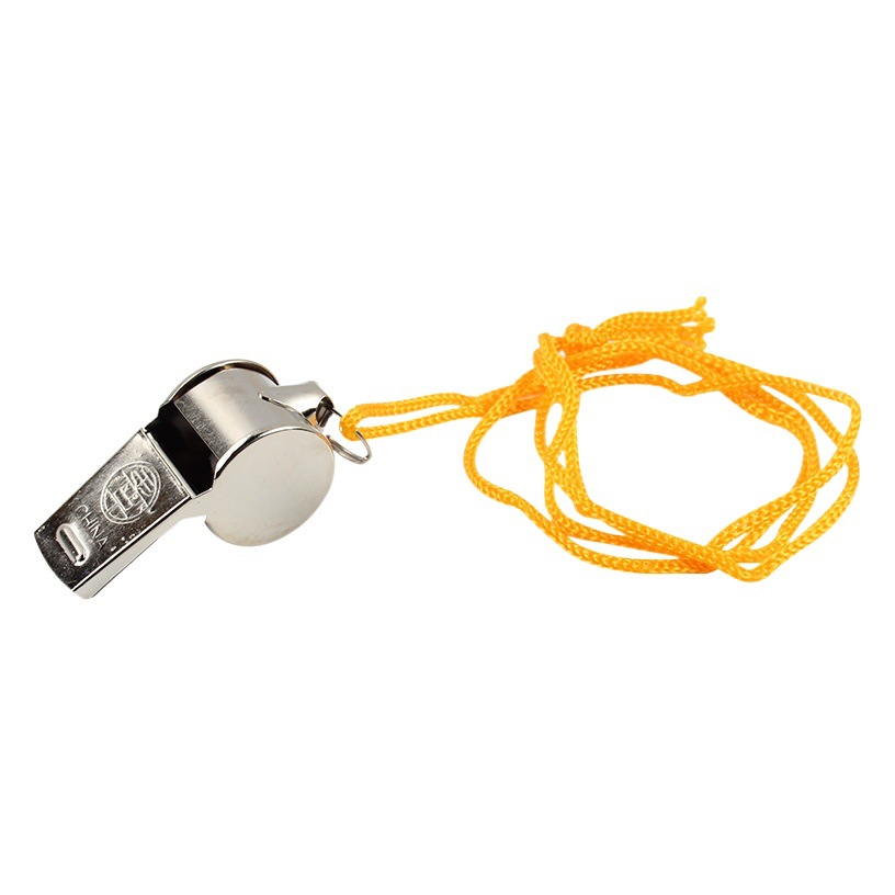 Silbato de Acero Inoxidable con Cordón de Metal para Árbitro, Entrenador y Juegos Deportivos - Accesorio Deportivo al por Mayor