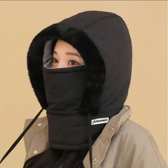 冬の保温雷鋒帽子男女の耳保護とベルベットの厚い防寒マスクが首を囲んでいる帽子防風騎行帽子