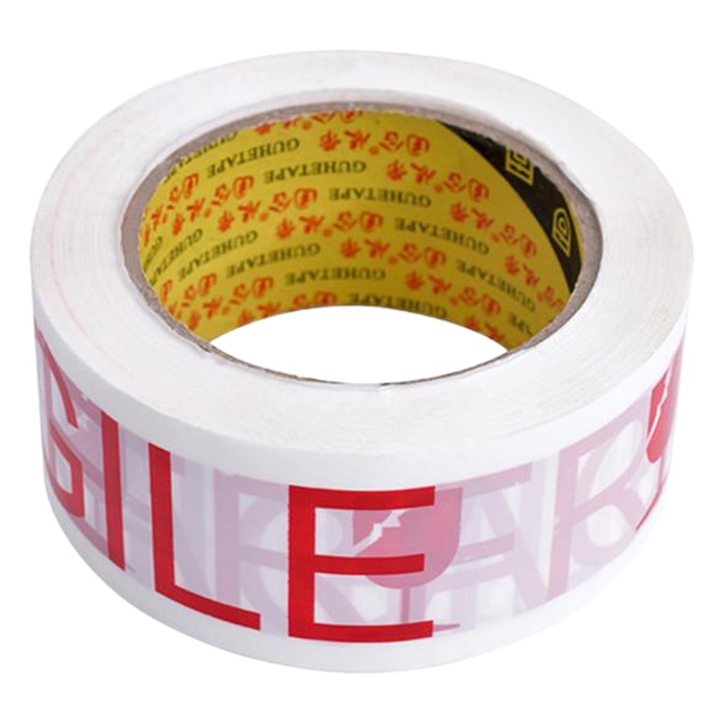 Blanco BOPP productos frágiles Express sellado cinta de embalaje de cartón Inglés cinta de impresión de embalaje de cinta frágil