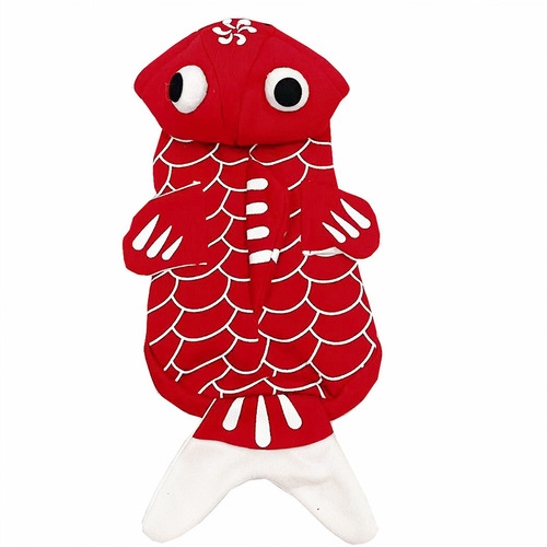 Goldfish Transform into Small Dog Two-Legged Outfit Autumn New Spring Cat Hoodie Pet Dog Clothes